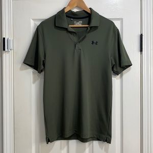 Under Armour Olive Green Heat Gear Polo - Small